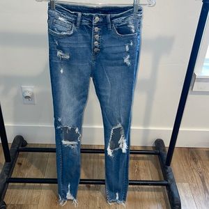 Distressed flying monkey jeans
